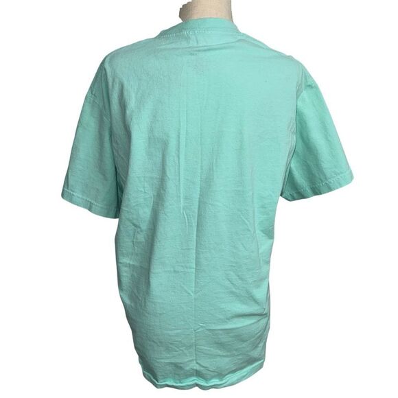 Diamond Everything Solid Tiffany light Blue 100% Cotton Short Sleeve Tee Shirt L - Picture 5 of 8